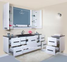 Фото товара Комплект мебели для ванной Бриклаер Жаклин 110 с черной раковиной