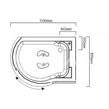 Фото товара Душевая кабина Lanmeng LM-835ТG R серая