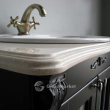 Фото товара Комплект мебели для ванной Atoll Александрия 85 black (серебро)