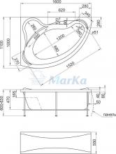 Фото товара Акриловая ванна 1MarKa Marka One Catania 160