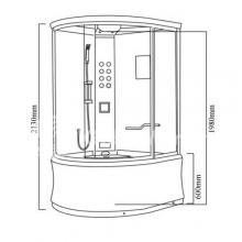 Фото товара Душевая кабина Lanmeng LM-834TG красная