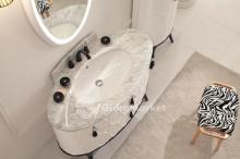 Фото товара Мебель для ванной Tessoro Neo белый глянец с черным