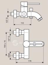 Фото товара Смеситель для ванной Emmevi Piper CR 45001