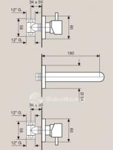 Фото товара Настенный смеситель для раковины Emmevi Piper CR 45155