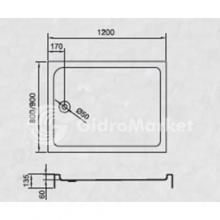 Фото товара Акриловый прямоугольный поддон Vegas Glass HG-018 120х90