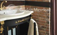 Фото товара Комплект мебели для ванной Atoll Александрия 85 black (золото)
