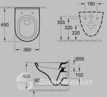 Фото товара Подвесной унитаз Villeroy Boch O.Novo 5688 H1 01