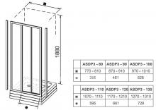 Фото товара Душевой уголок Ravak ASDP3+APSS 80х90