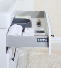 Фото товара Комплект мебели для ванной Бриклаер Аквавита 80 3D белый глянец