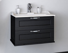 Фото товара Комплект мебели для ванной Акватон Леон 65 ясень черный