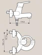 Фото товара Смеситель для ванной Emmevi Twist 6601