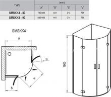 Фото товара Душевой уголок Ravak SMSKK4-90