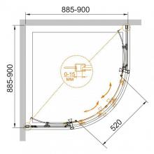 Фото товара Душевой уголок LUCIDO-R-2-90