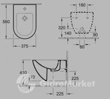 Фото товара Подвесное биде Villeroy Boch Subway 7400