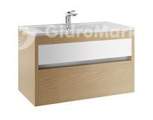 Фото товара Комплект мебели для ванной EFP Уника 80 белый с дуб гальяно