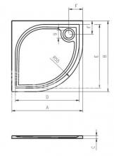 Фото товара Поддон для душа Riho KOLPING DB10, полукруг 80х80