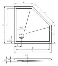 Фото товара Акриловый поддон Riho 215 трапеция 100х100