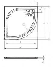 Фото товара Поддон для душа Riho KOLPING DB14, полукруг 90х90