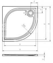 Фото товара Поддон для душа Riho KOLPING DB18, полукруг 100х100