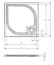 Фото товара Поддон для душа Riho KOLPING DB21, квадрат 90х90