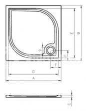 Фото товара Поддон для душа Riho KOLPING DB20, квадрат 80х80