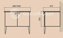 Фото товара Комплект мебели для ванной BelBagno Atria 85 с дверцами