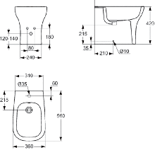 Фото товара Биде напольное Ideal Standard Active T501201