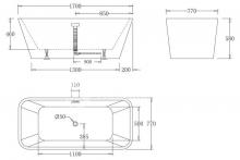 Фото товара Акриловая ванна BELBAGNO BB60-1700, 1700х800х600