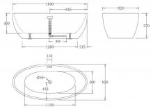 Фото товара Акриловая ванна BELBAGNO BB69-1700, 1700x820x600