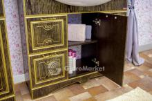 Фото товара Комплект мебели для ванной Sanflor Адель 100 венге/патина золото