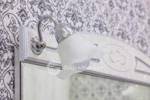 Фото товара Комплект мебели для ванной Sanflor Адель 82 белый/патина серебро