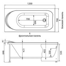 Фото товара Акриловая ванна Aquanet West 120x70