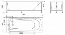 Фото товара Акриловая ванна BELBAGNO BB102-170-70