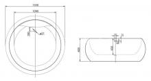 Фото товара Акриловая ванна BELBAGNO BB30-1550, 1550x1550x600