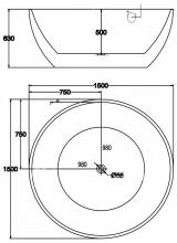 Фото товара Ванна Belbagno BB46-1500