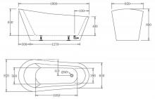 Фото товара Акриловая ванна BELBAGNO BB63-1800 1800х870х850