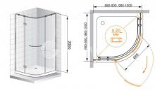 Фото товара Душевой уголок Cezares Bergamo R1 100 ARCO