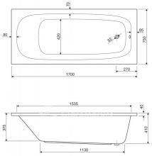 Фото товара Акриловая ванна CEZARES ECO-170-75-42, 170x75x42