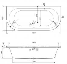 Фото товара Акриловая ванна CEZARES METAURO-wall-180-80-40, 180x80x40