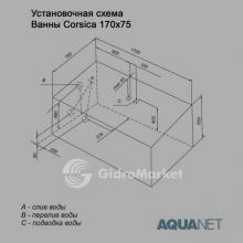 Фото товара Акриловая ванна Aquanet Corsica 170x75