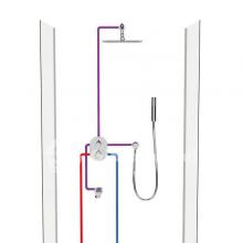 Фото товара Смеситель термостатический скрытого монтажа для R-box multi, 3 вывода Ravak Chrome CR 067.00 X070075