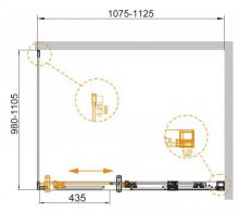 Фото товара Душевой уголок Cezares DUET SOFT-AH-1-110/100-C-Cr