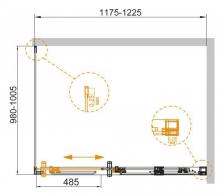 Фото товара Душевой уголок Cezares DUET SOFT-AH-1-120/100-C-Cr