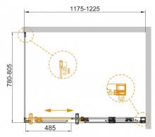 Фото товара Душевой уголок Cezares DUET SOFT-AH-1-120/80-C-Cr