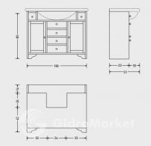 Фото товара Мебель для ванной Eban Eleonora 105 bianco decape