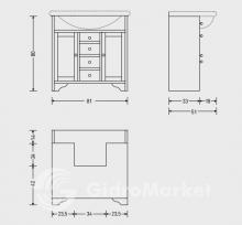 Фото товара Мебель для ванной Eban Eleonora 85 bianco decape