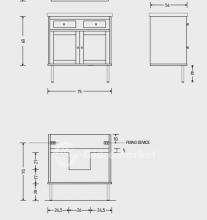 Фото товара Мебель для ванной Eban Linda 80 bianco decape