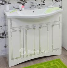 Фото товара Комплект мебели для ванной Sanflor Элен 100 белый/патина серебро