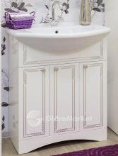 Фото товара Комплект мебели для ванной Sanflor Элен 75 белый/патина серебро