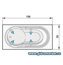 Фото товара Прямоугольная ванна Albatros Erica (Revita) 137 Idroflow plus SX